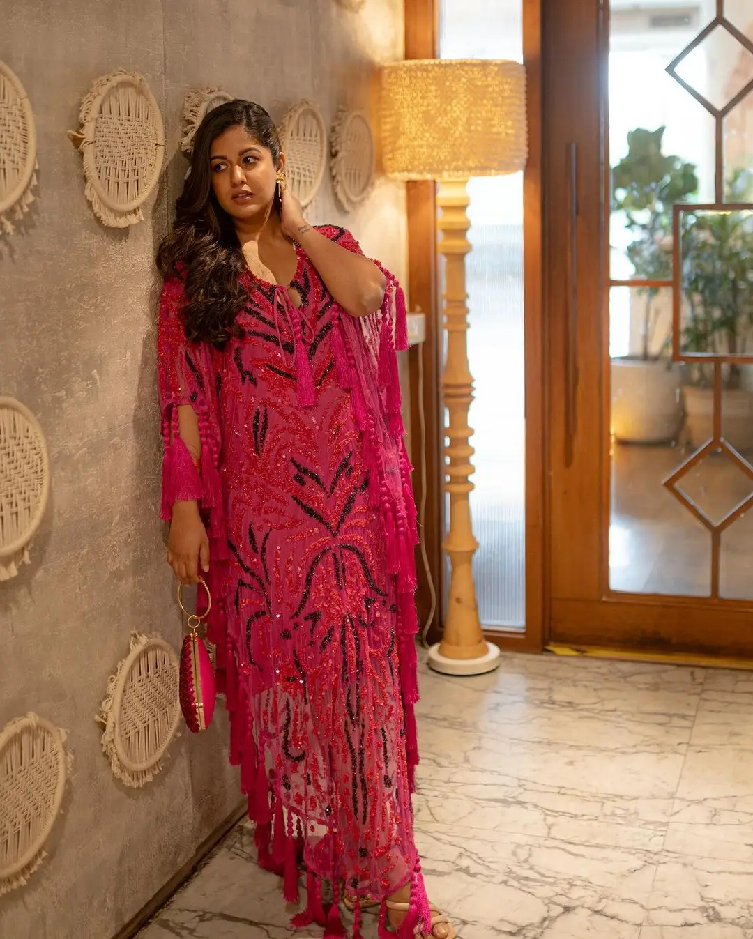 North Indian Actress Ishita Dutta in Pink Gown